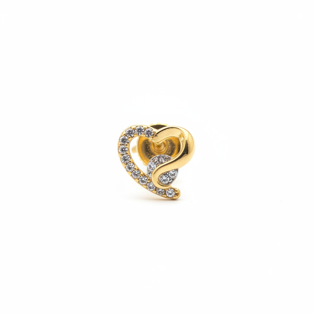 Gold Crystal Heart Stud Earrings for Women | Anti Tarnish | Little Ziyu