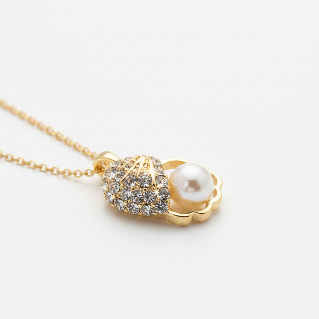 Elegant Gold Heart & Pearl Pendant Necklace for Women Anti Tarnish