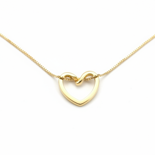 Elegant Gold Open Heart Pendant Necklace for Women | Anti Tarnish