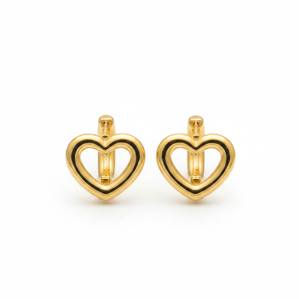Gold Heart Hoop Earrings for Women | Anti Tarnish | Stainless Steel